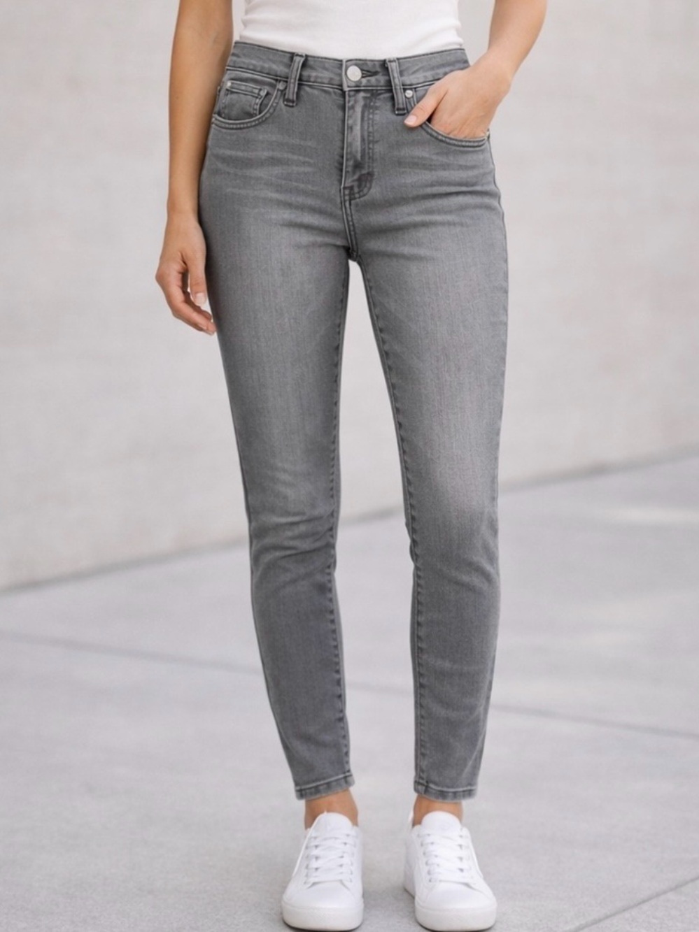 J.Crew High Rise Skinny Jeans Gray Size 27 Stretch Denim
